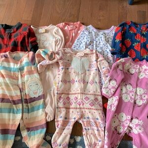 8 Carters onesies size 6m baby girl pajamas